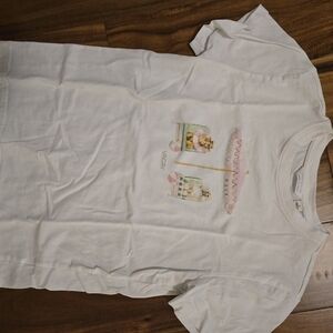 Janie and Jack White Tee with Pink and Green Design